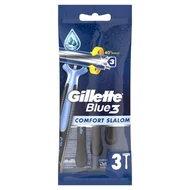 Gillette Blue3 Comfort Slalom Jednorazowa maszynka do golenia dla mężczyzn, 3 sztuk