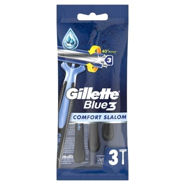 Gillette Blue3 Comfort Slalom Jednorazowa maszynka do golenia dla mężczyzn, 3 sztuk - 0
