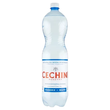 Cechini Muszyna Naturalna woda mineralna wysokozmineralizowana niskonasycona CO₂ 1,5 l - 0