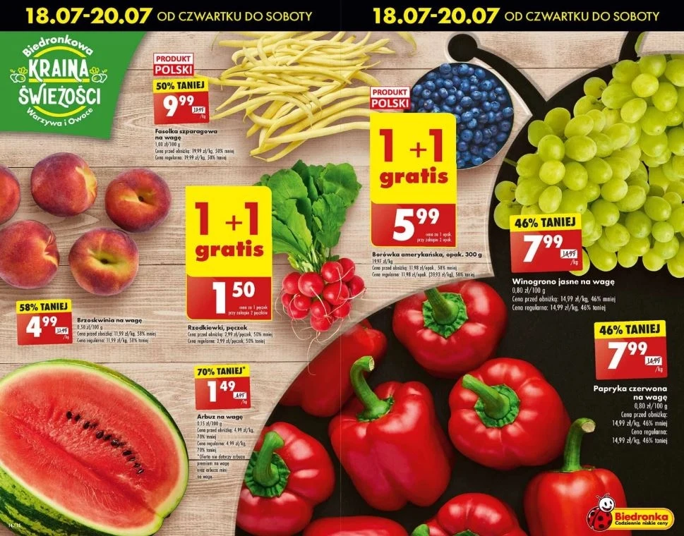 Biedronka oferuje promocje na owoce i warzywa!