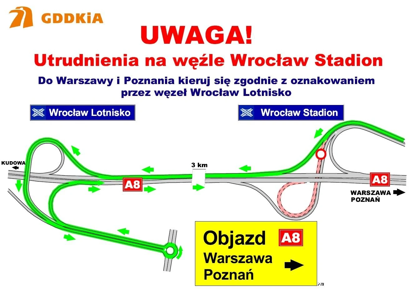 Przez najbliższe dni kierowcy będą mierzyć się z dużymi utrudnieniami na AOW. Trwa wymiana dylatacji.