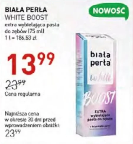 Biała Perła White Boost Extra wybielająca pasta do zębów 75 ml