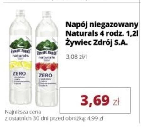 Żywiec Zdrój Naturals Napój niegazowany z delikatną nutą truskawki 1,2 l
