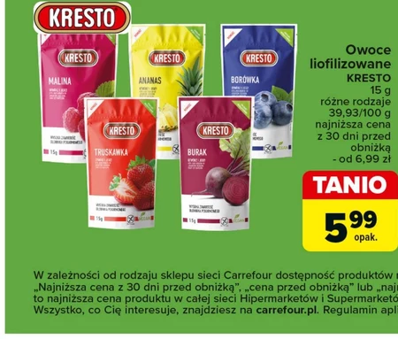 Owoce liofilizowane Kresto