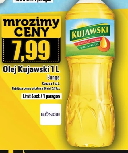 Kujawski Olej rzepakowy z pierwszego tłoczenia 1 l