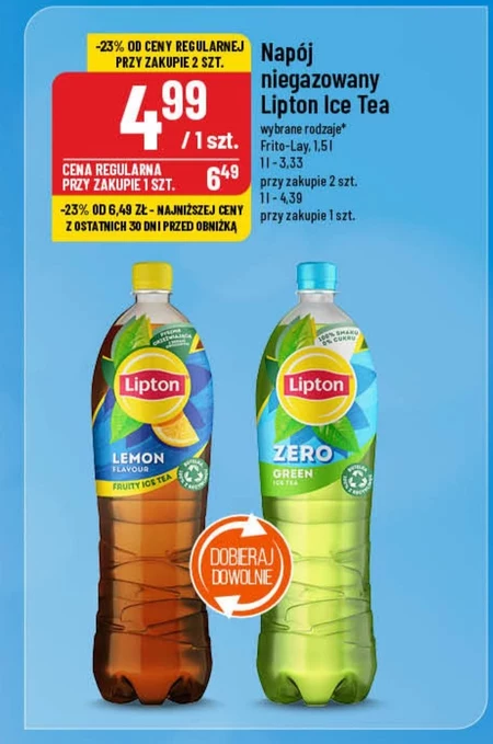 Lipton Ice Tea Zero Green Napój niegazowany z ekstraktem zielonej herbaty 1,5 l