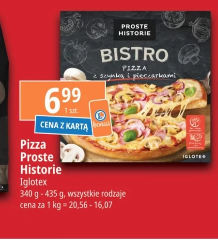 Proste Historie Bistro Pizza z szynką i pieczarkami 420 g