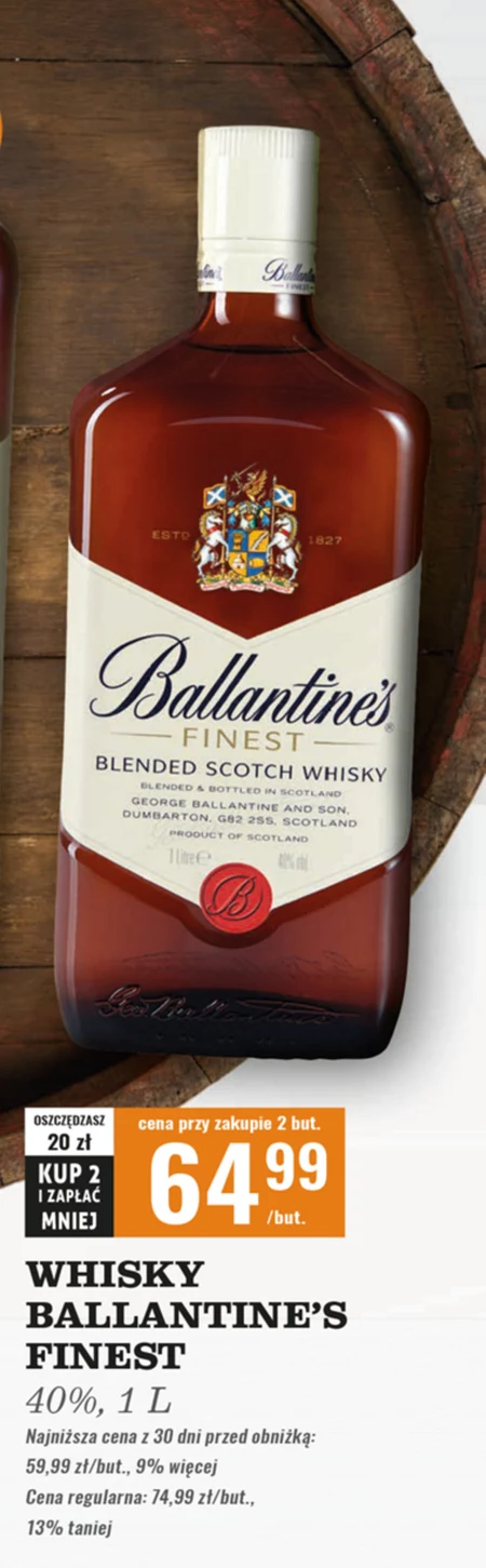 Ballantine's Finest Blended Scotch Whisky 1 l