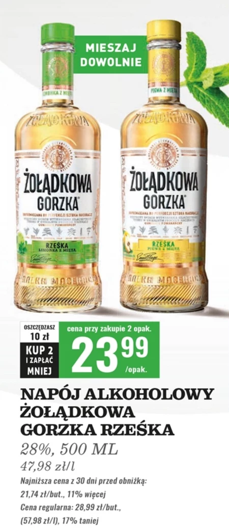 Napój alkoholowy Żołądkowa Gorzka