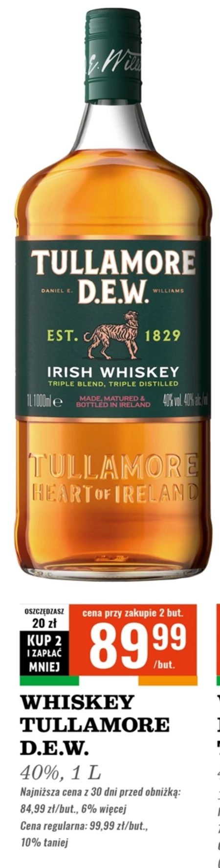 Tullamore D.E.W. Irlandzka whiskey 1 l