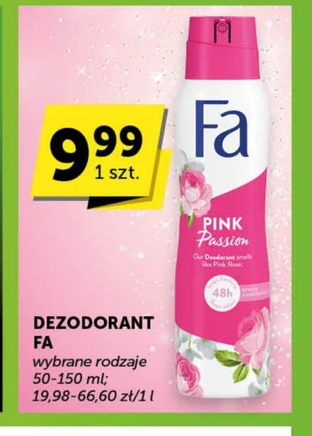 Fa Pink Passion 48 h Dezodorant w sprayu o zapachu różanym 150 ml