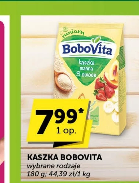 BoboVita Kaszka manna 3 owoce po 6 miesiącu 180 g