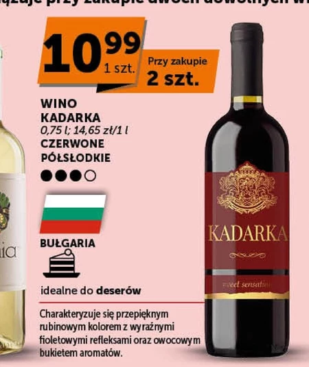 Wino półsłodkie Kadarka