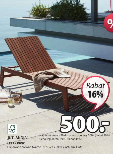 Leżak Jutlandia - 44% TANIEJ! - promocja Jysk - Ding.pl