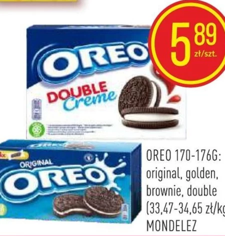 Oreo Ciastka kakaowe z nadzieniem o smaku waniliowym 176 g (4 sztuki)