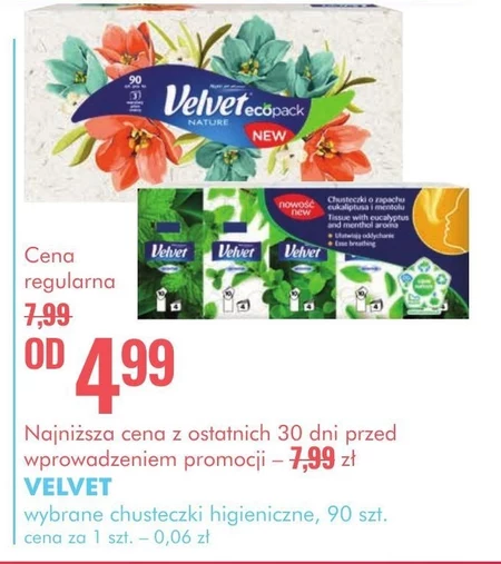 Velvet Minis for You Chusteczki higieniczne 7 x 6 sztuk