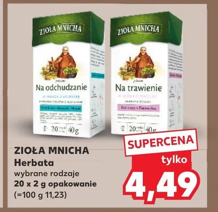 Zioła Mnicha Herbatka ziołowa na trawienie 40 g (20 x 2 g)