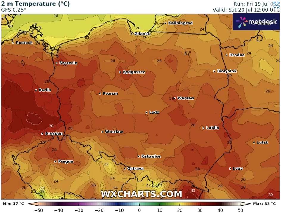 Sobota będzie bardzo ciepła, a na zachodzie i południu możliwy będzie też upał, który wyniesie około 30 st. C