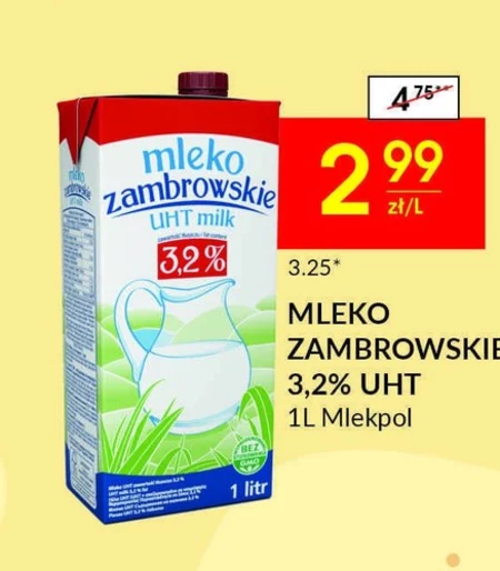 Mleko zambrowskie UHT 3,2 % 1 l
