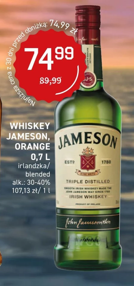 Jameson Irish Whiskey 700 ml