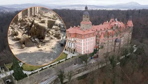 Zawalił się fragment muru przy Zamku Książ