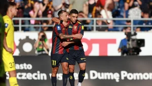 Efthymios Koulouris i Kamil Grosicki w barwach Pogoni Szczecin