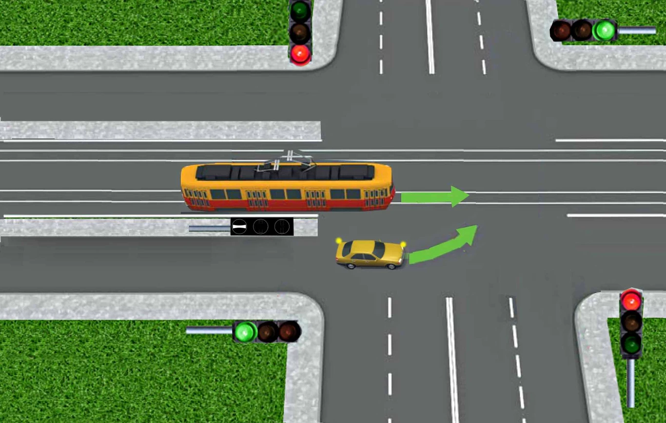 Kierowca auta osobowego musi ustąpić pierwszeństwa tramwajowi