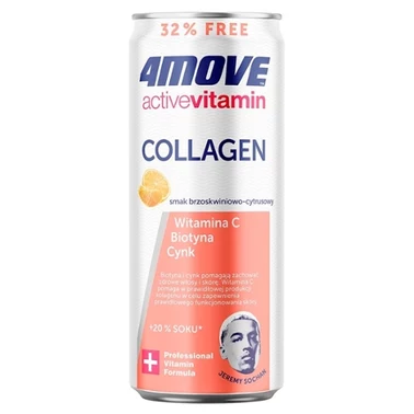 4MoveActive Vitamin Collagen Gazowany napój smak brzoskwiniowo-cytrusowy 330 ml - 0