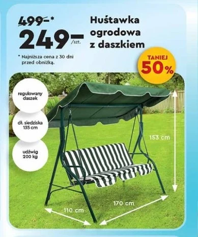 Huśtawka ogrodowa w Biedronce 50% taniej 