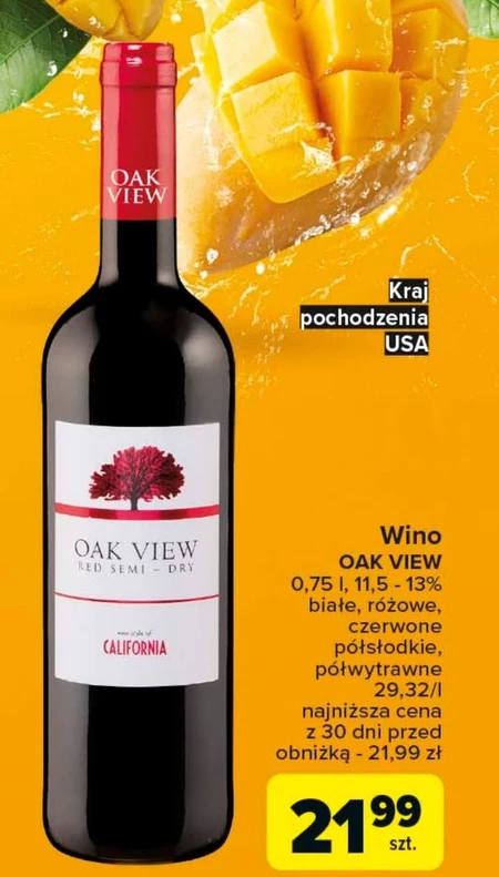 Wino półsłodkie Oak View