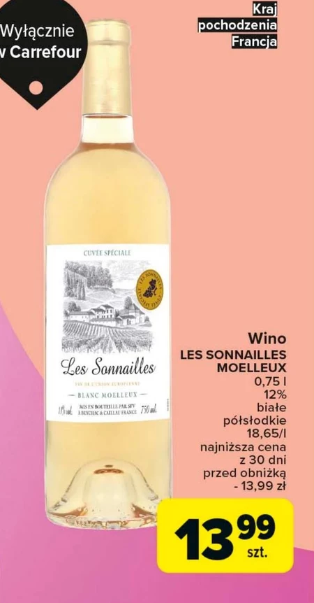Wino półsłodkie Les Sonnailles