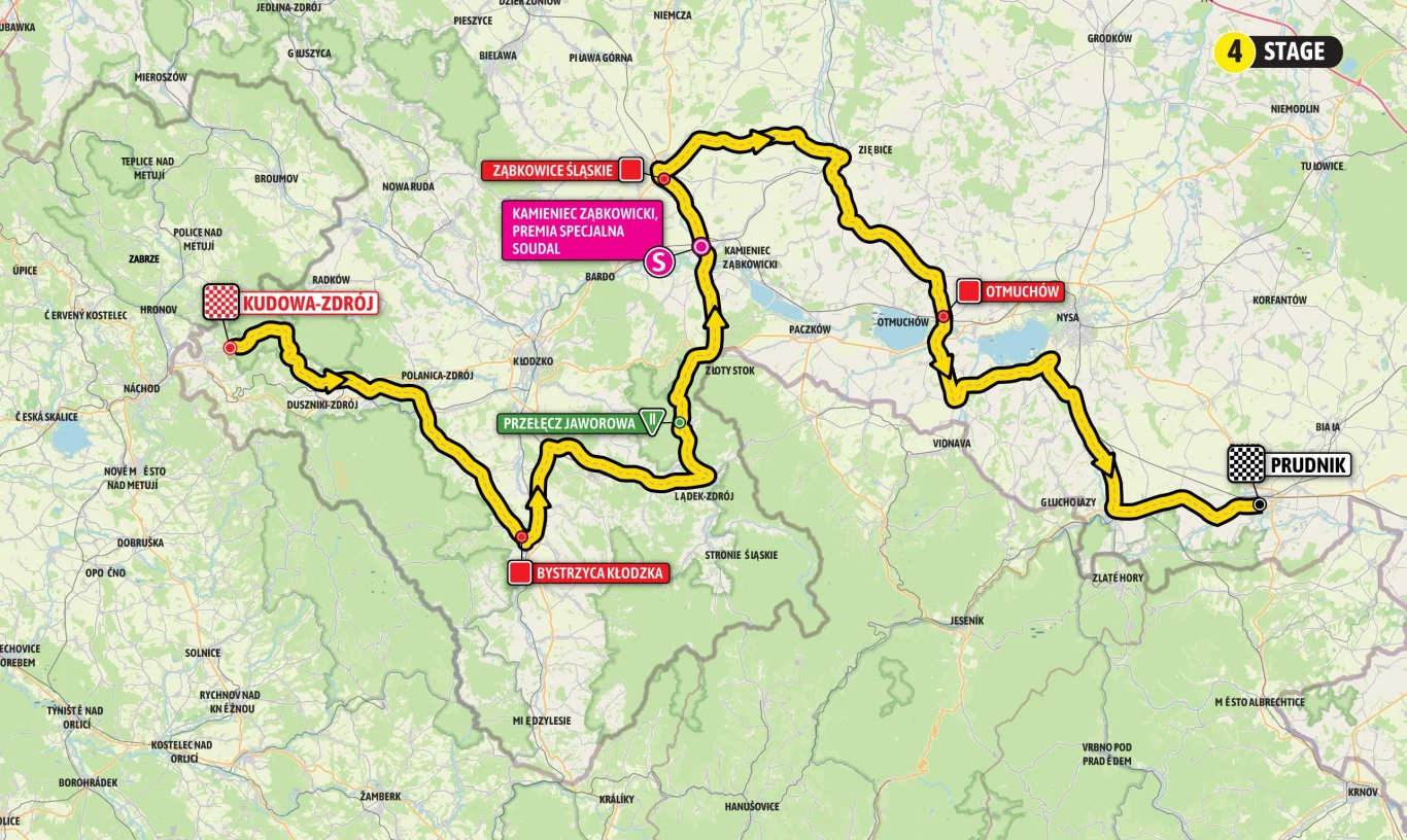 Mapa 4. etapu Tour de Pologne Mapa 4. etapu Tour de Pologne