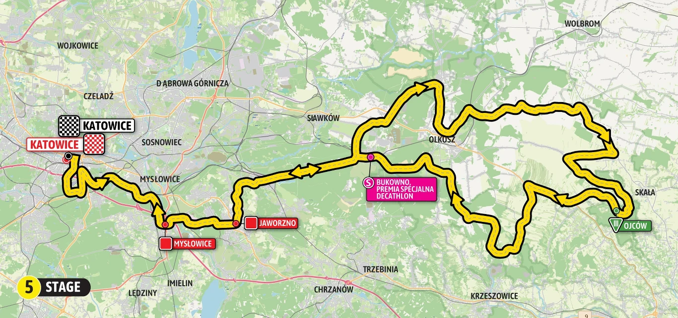 Mapa 5. etapu Tour de Pologne Mapa 5. etapu Tour de Pologne