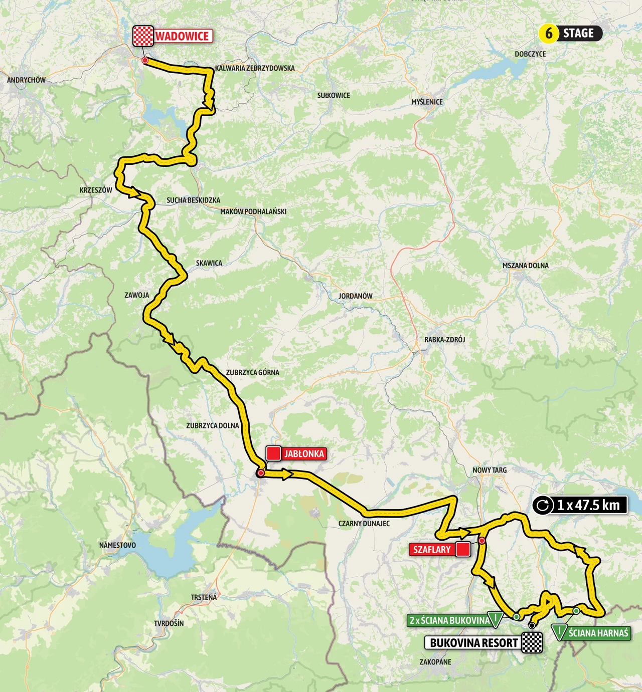 Mapy 6. etapu Tour de Pologne