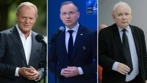 Premier Donald Tusk, prezes PiS Jarosław Kaczyński, prezydent Andrzej Duda