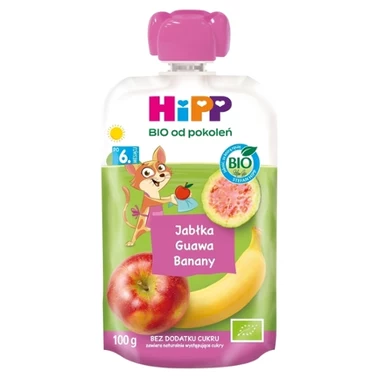 HiPP BIO Mus owocowy jabłka guawa banany po 6. miesiącu 100 g - 0