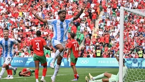 Cristian Medina po strzeleniu gola w meczu z Marokiem