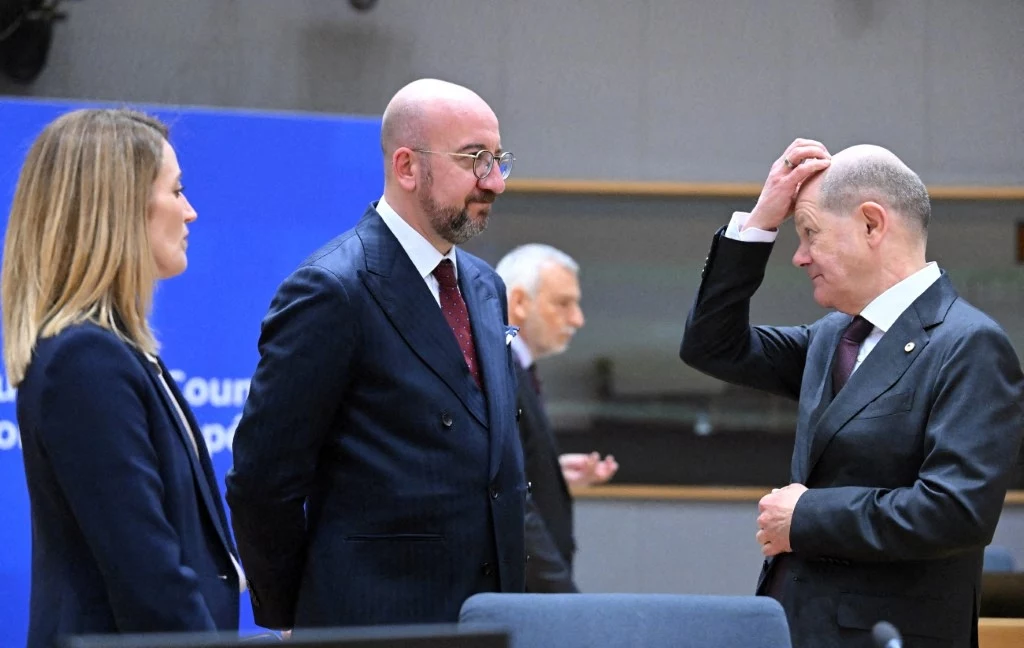 Olaf Scholz na unijnym szczycie w Brukseli Olaf Scholz na unijnym szczycie w Brukseli