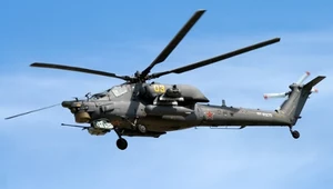 Ukraiński dron trafił w śmigłowiec Mi-28