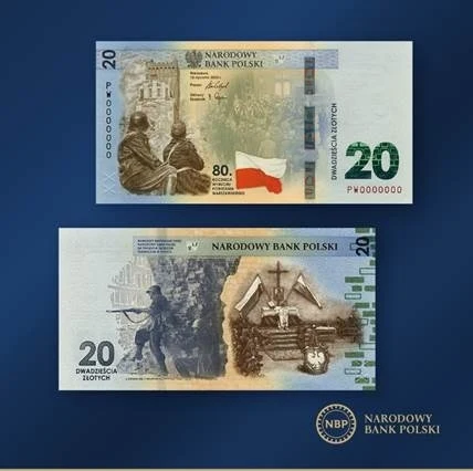 NBP wypuści banknot kolekcjonerski z okazji 80. rocznicy wybuchu Powstania Warszawskiego