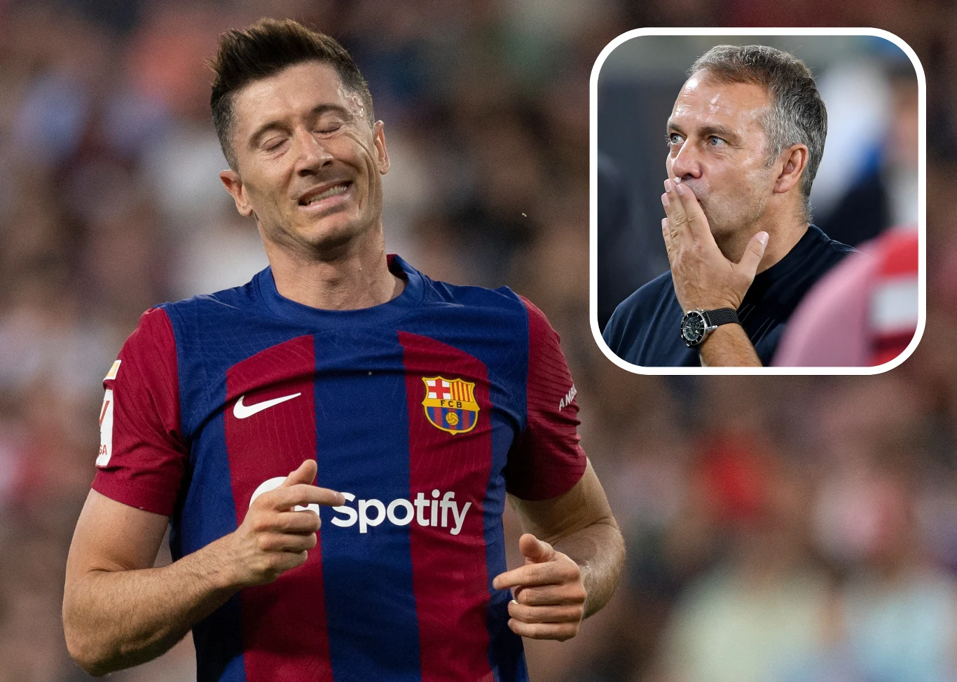 Robert Lewandowski oraz Hansi Flick Robert Lewandowski oraz Hansi Flick