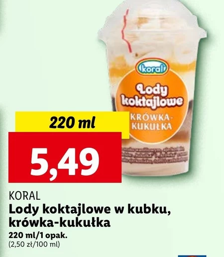 Koral Lody koktajlowe krówka-kukułka 220 ml