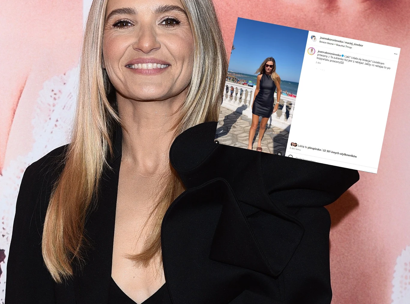 Koroniewska w czarnej mini /https://www.instagram.com/joannakoroniewska/?hl=pl/