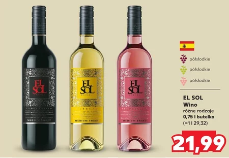 Wino półsłodkie El Sol