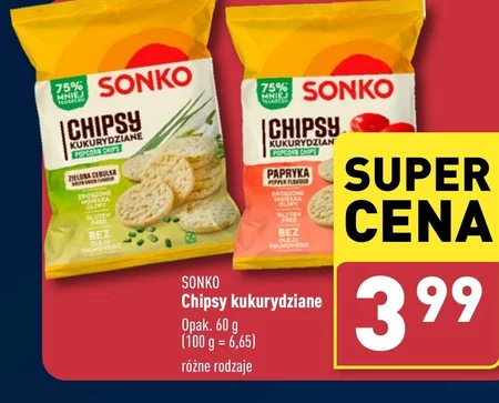 Sonko Chipsy kukurydziane zielona cebulka 60 g