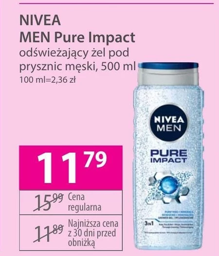 Nivea MEN Pure Impact ŻEL POD Prysznic 500 ml