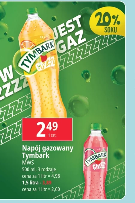 Tymbark Napój gazowany mango pomarańcza 500 ml