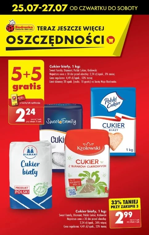 Biedronka oferuje cukier w gratisie!