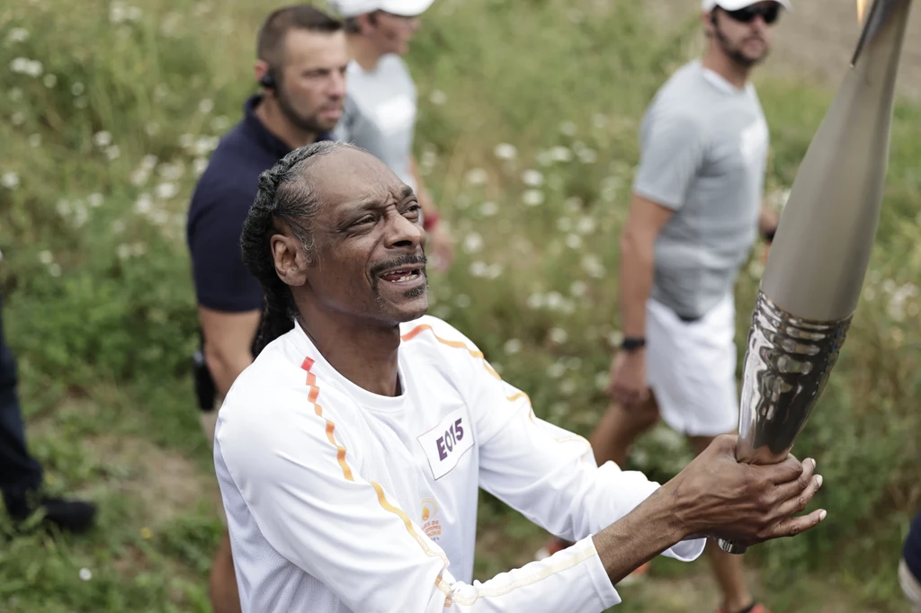 Snoop Dogg podczas sztafety z ogniem olimpijskim