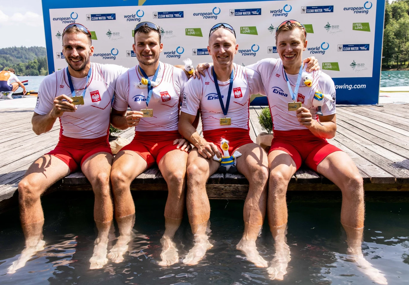 Polsk czwórka podwójna: Dominik Czaja, Mateusz Biskup, Mirosław Ziętarski, Fabian Barański
